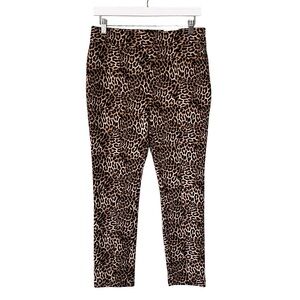 NWT INC International Concepts Skinny Leg Animal Print Pants Orange Black Size 6